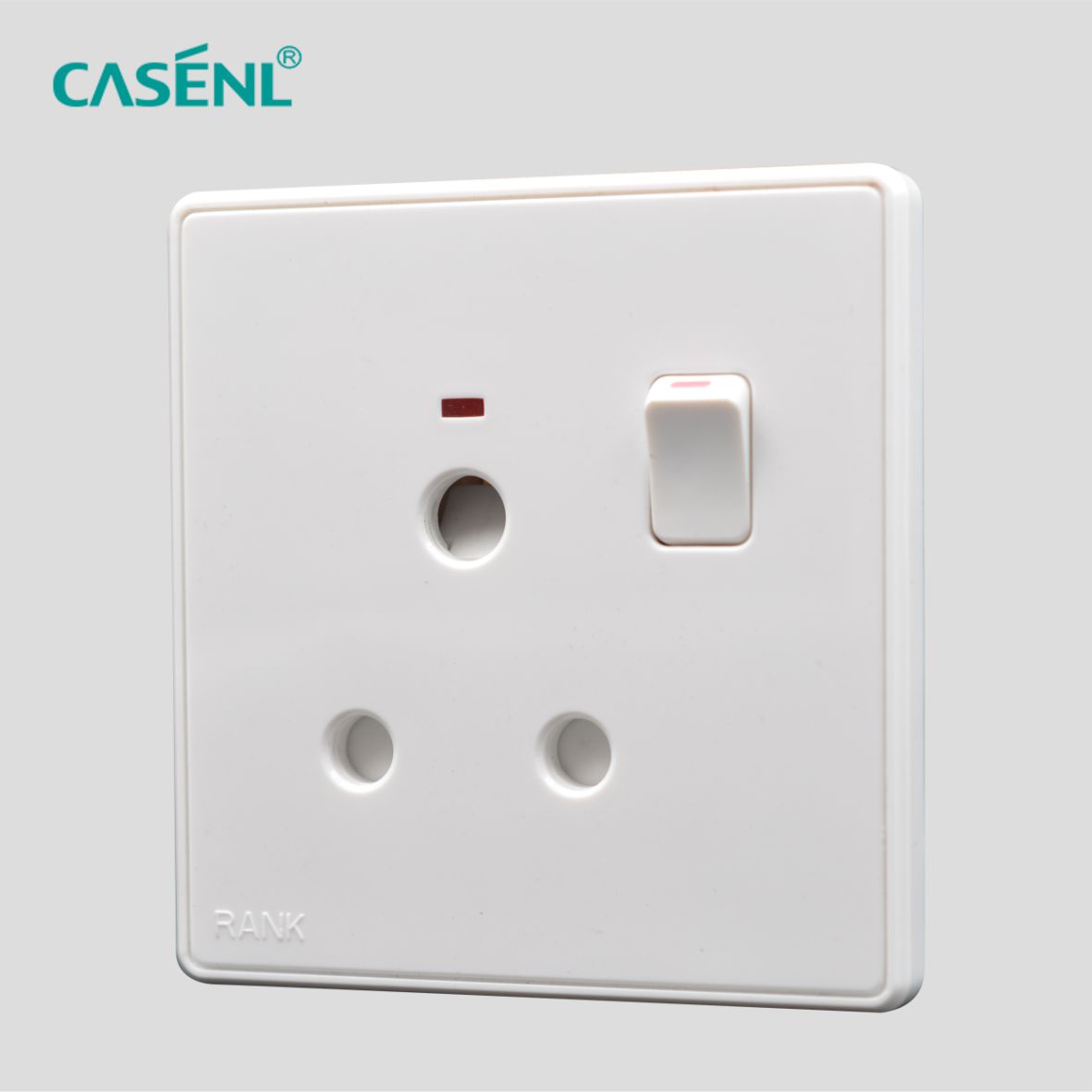Three Round Pin Switch Socket with Light 15A 