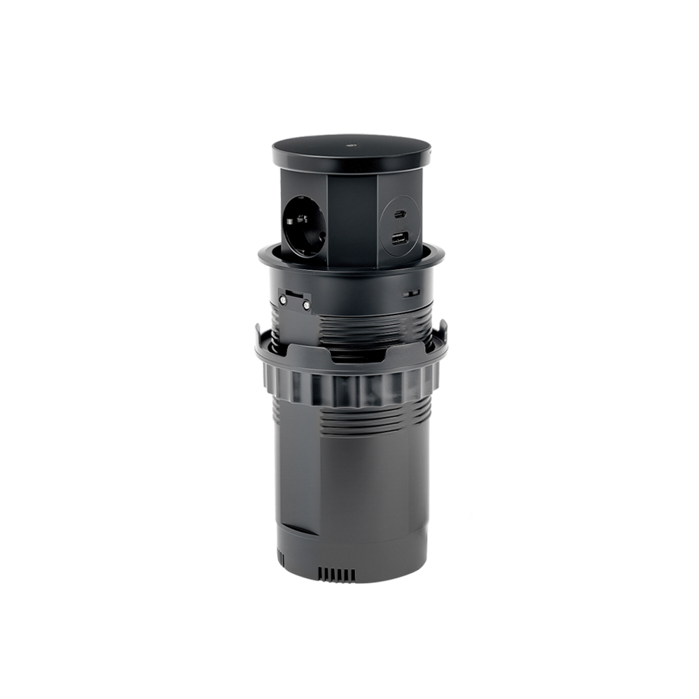 W9 pneumatic lift socket three-position European standard + USB