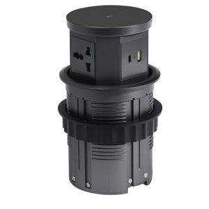 W9 pneumatic lift socket universal three-plug + USB (UK standard cable)